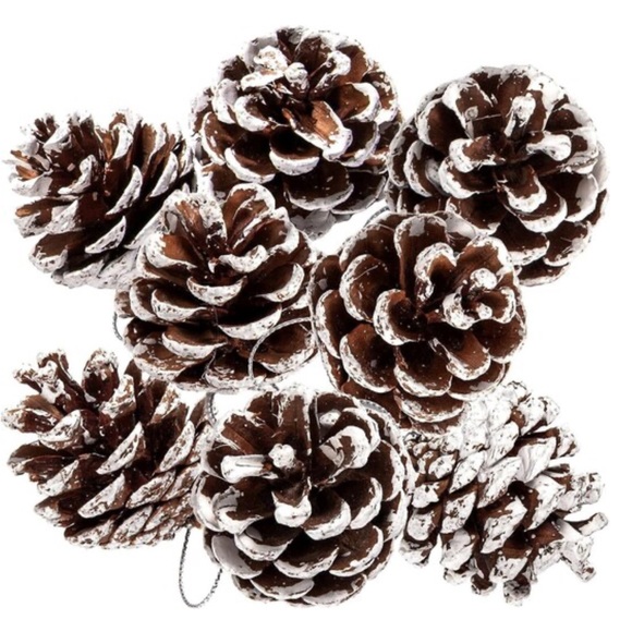 Christmas Pine Cones Berry Branch Ornament With Snow - Picture 2 of 8